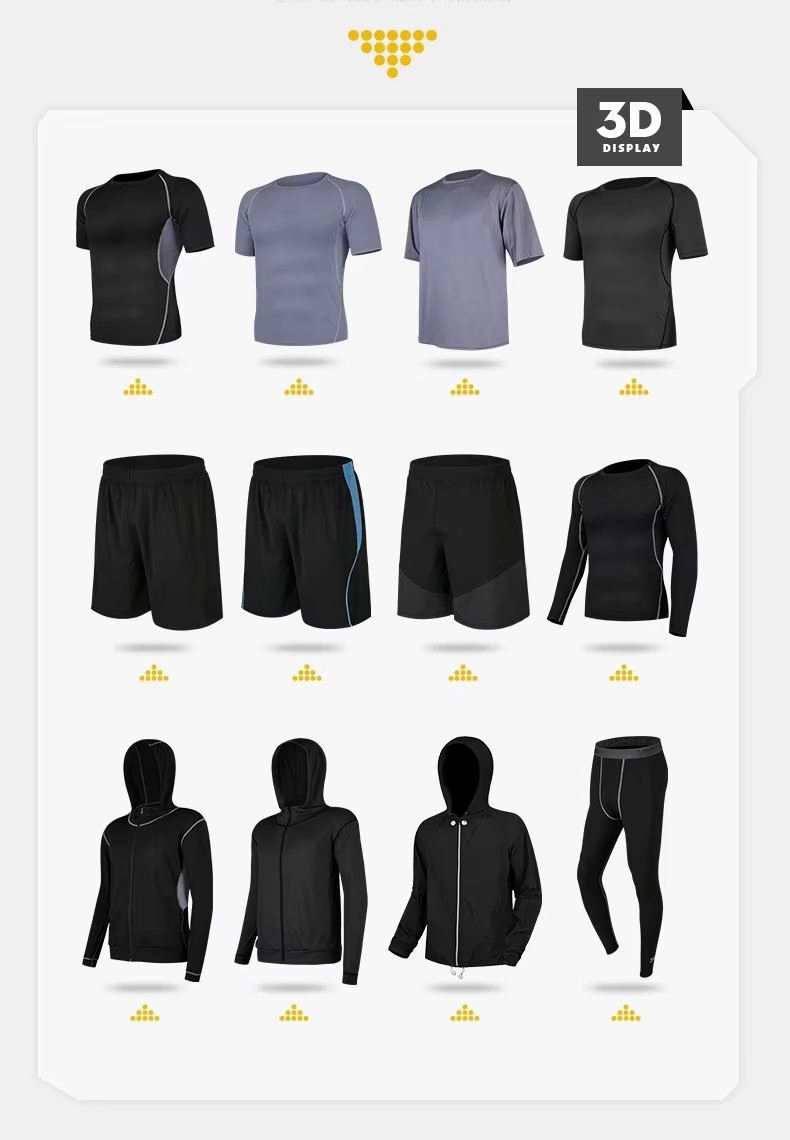 Custom Men's Breathable Solid Color Sportswear Compression Sports Fitness Running Suit for Exercise and Jogging Clothing