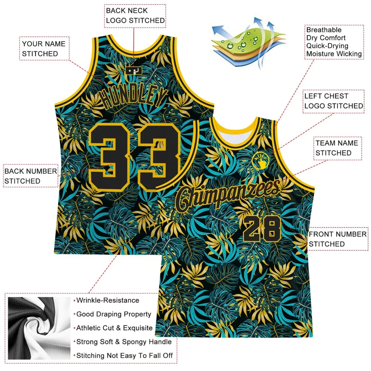 Custom Men Print Graphic Youth Summer Fashion Wear Basketball Tank Tops
