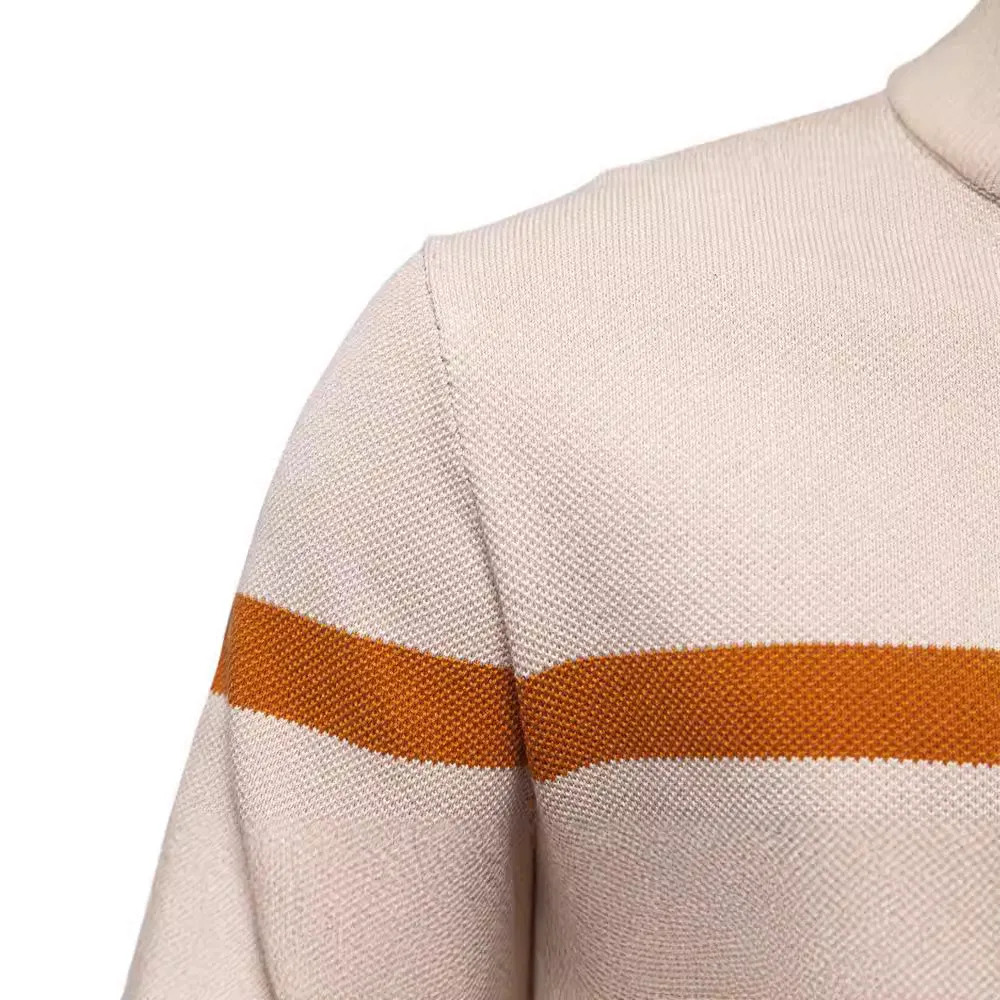 Man Autumn Winter Men's Knitwear Fashion Simple Half Zipper Color Block Knitting Men's Sweater