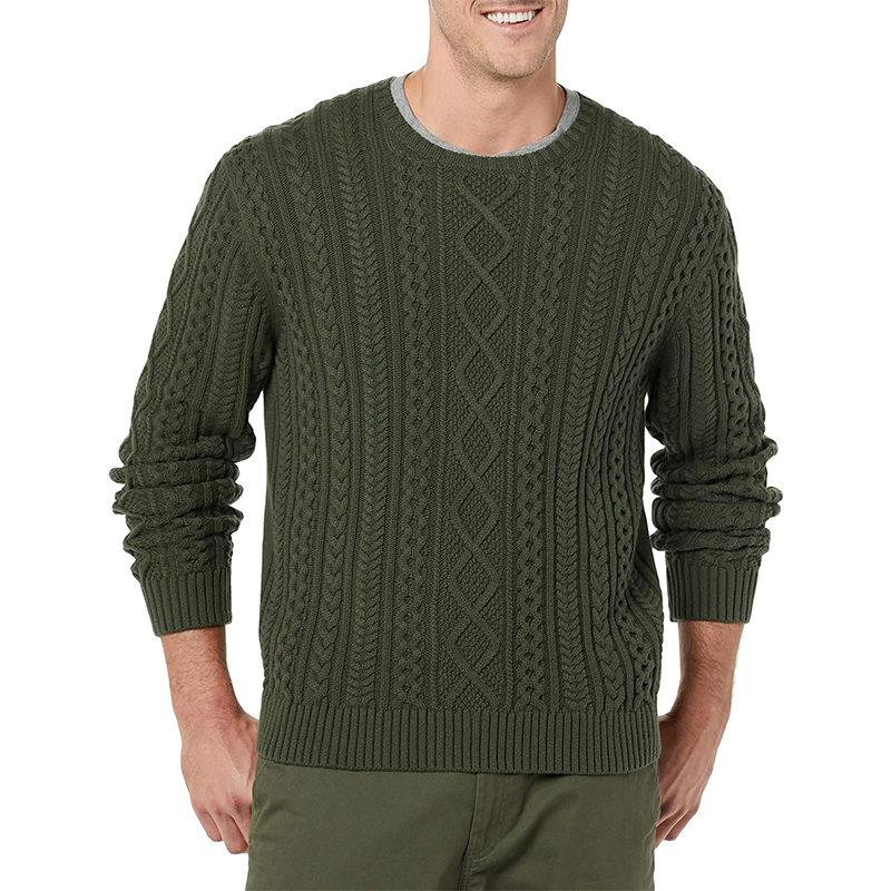 Knitwear Factory Wholesale Elegant Men's Pullover Sweater 100% Cotton with Custom Logo