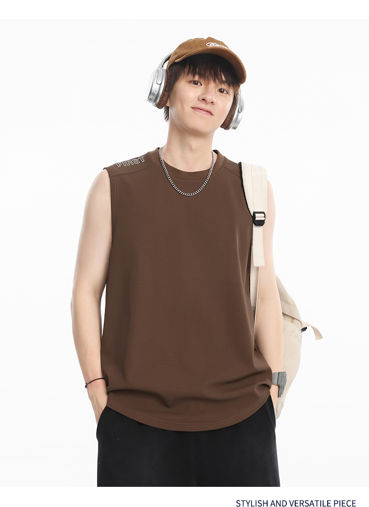 Custom Logo 180 GSM Cotton Sport Sleeveless T-Shirt Fitness Active Gym Clothing Men Vest Men's Tank Top