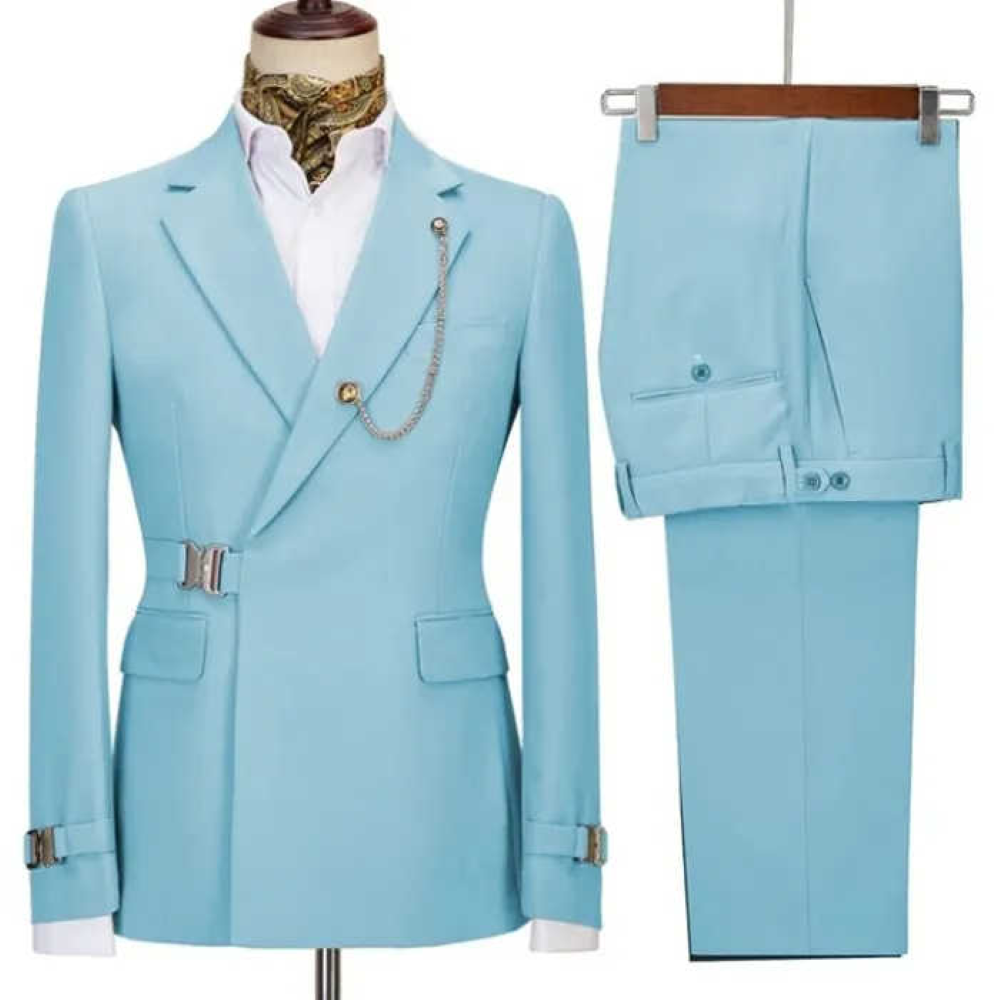 Men's Three-Button Formal Wedding Business Suit 2-Piece Regular Fit Jacket and Pants Men's Style for Business and Weddings