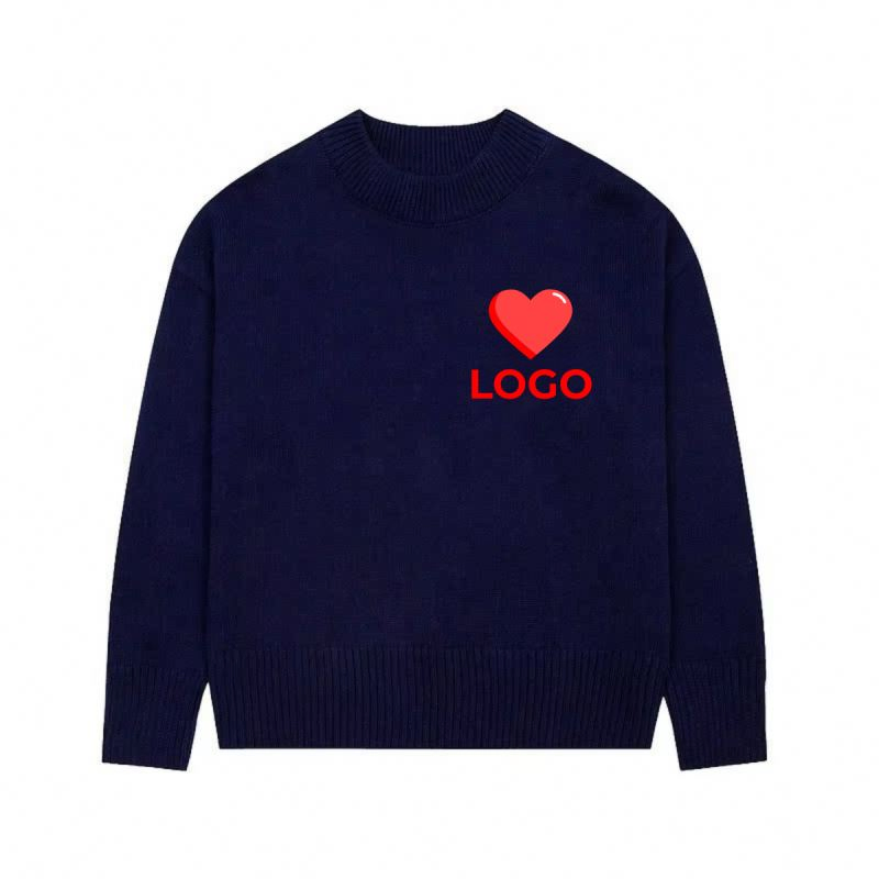 New Designer Luxury Men's Love Heart Embroidery Knitted Sweaters High Quality Mohair Wool Knitwear Sweater