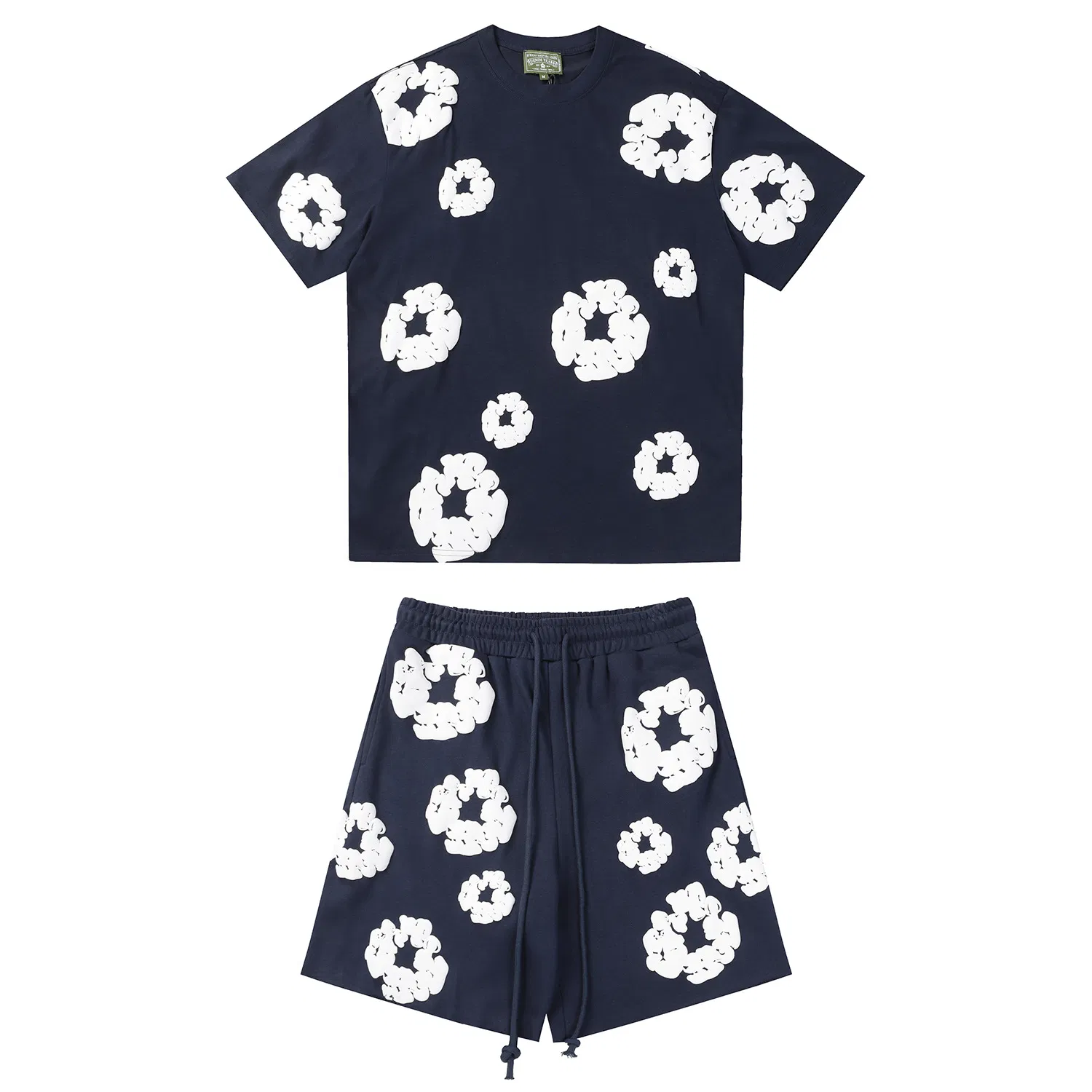 Factory Wholesale Men's 100% Cotton Oversized T-Shirt Streetwear Style 230 Grams Knitted Custom Logo Designer Puff Printing Sweat Shorts Top Tee Y2K