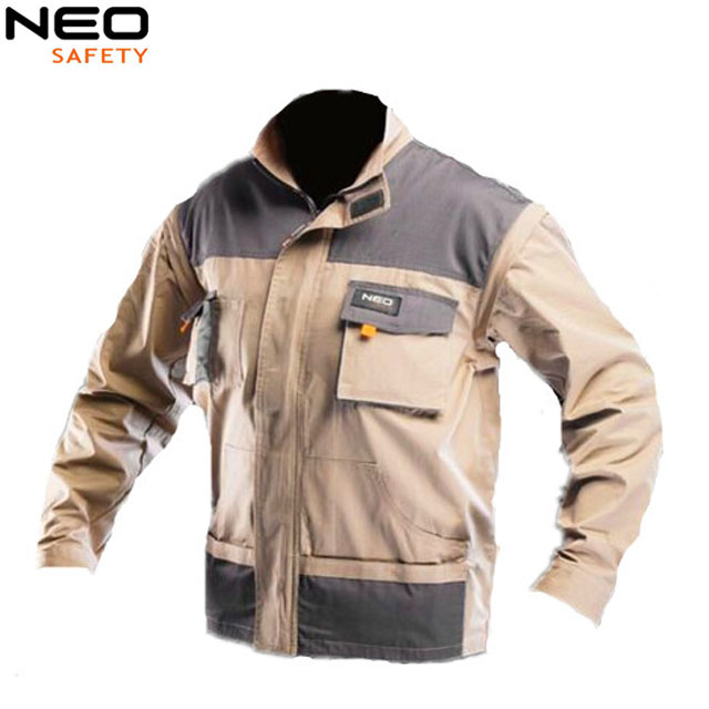 Neo Safety Men's Construction Breathable Canvas Cotton Polyester Uniform Outdoor Workwear Cargo Jacket for Men Working Clothes
