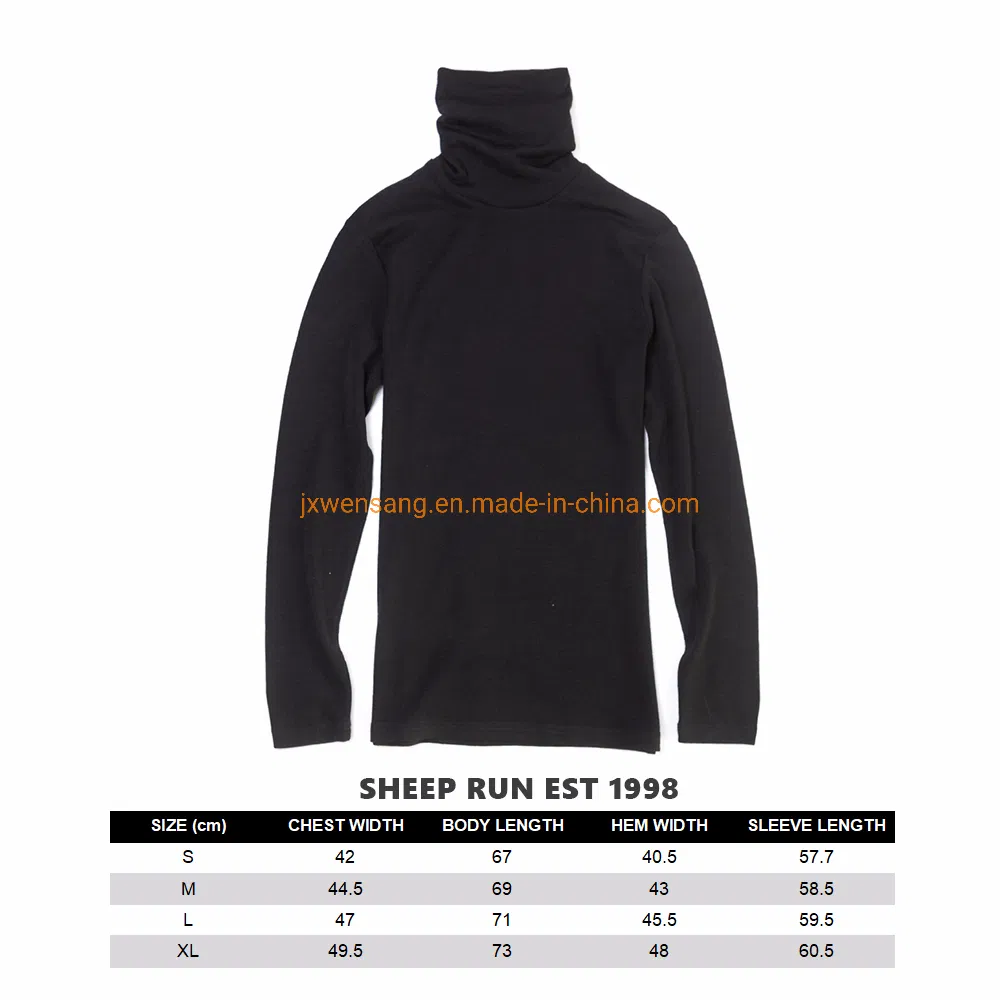 Australian Merino Clothing Men's Turtleneck Merino Wool Long Sleeve Base Layer Pullover Sweatshirt