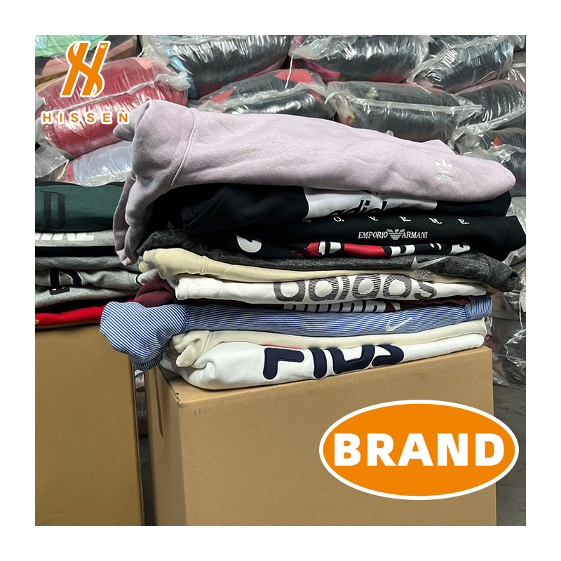 Branded Used Thick Hoody Sportswear - Korean Bales, 45kg of Mixed Used Clothing for Men with Branded