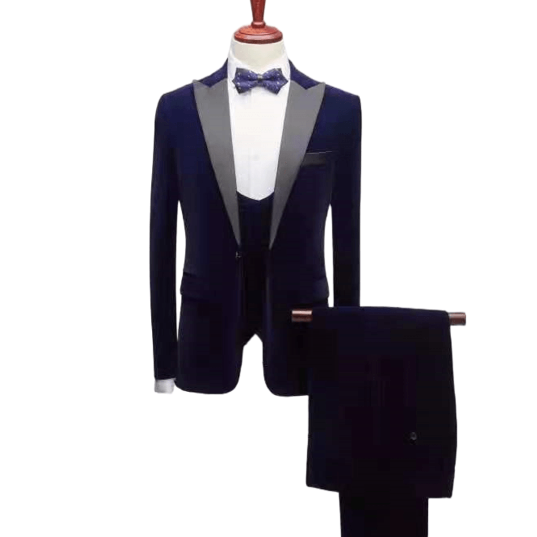 Luxury Groom Wedding Suit 3-Piece Men's Slim Fit Business Suits Plus Size Breathable Anti-Wrinkle
