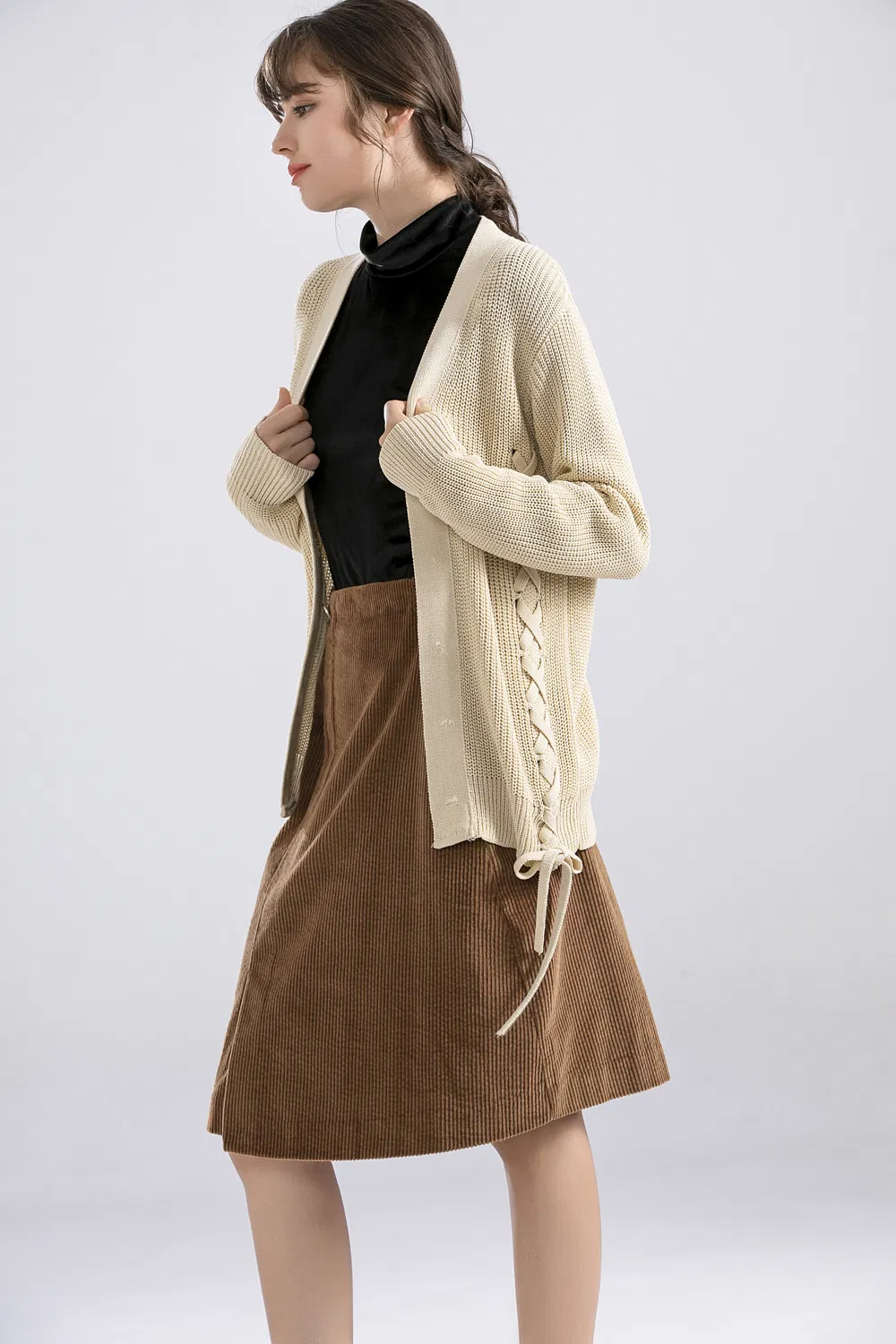 Women's Winter Cardigan - Yarn Dyed Anti-Wrinkle Leisure Wear