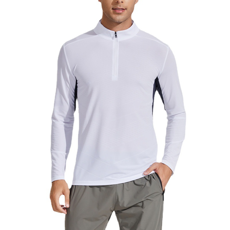 New Dark Grain Men's Autumn and Winter Stand-up Collar Fitness Clothes PRO Sports Running Training Long Sleeve High Elastic Speed Dry Tight Clothing