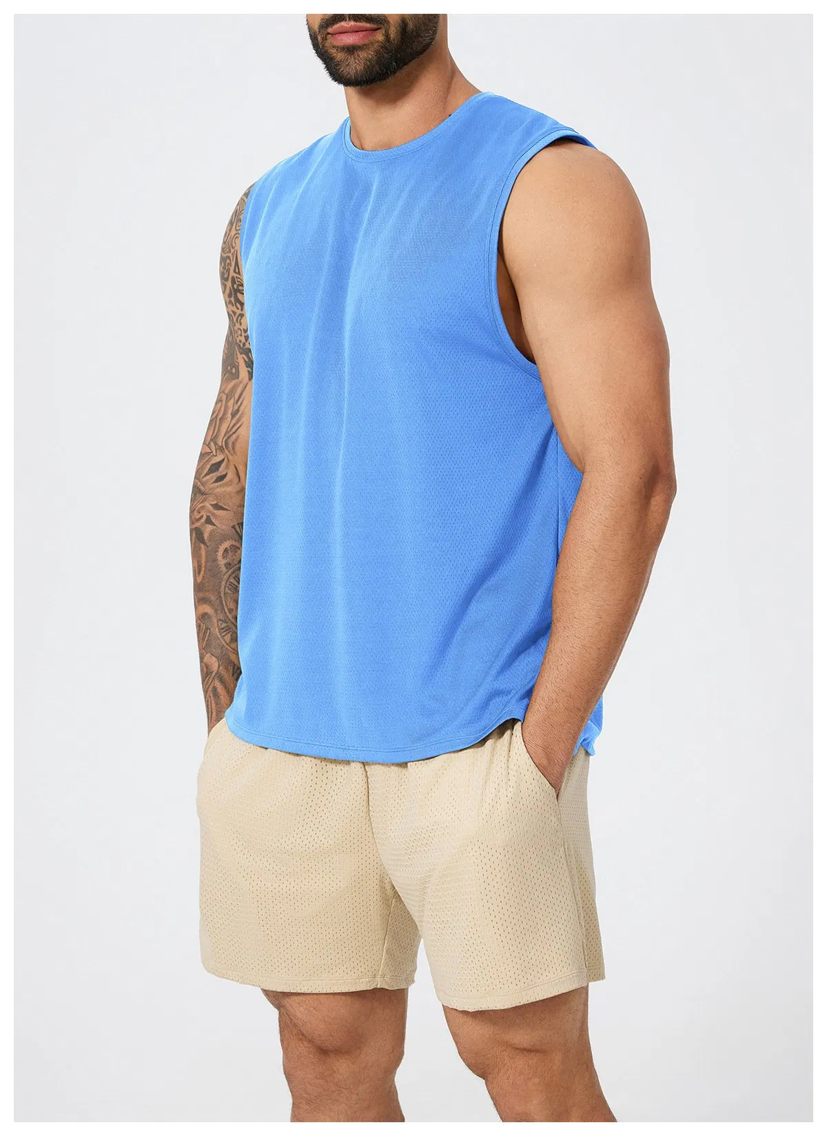 Factory Wholesale Sleeveless Training Teee Muscle Tank Tops for Men's Workout Sports T-Shirt