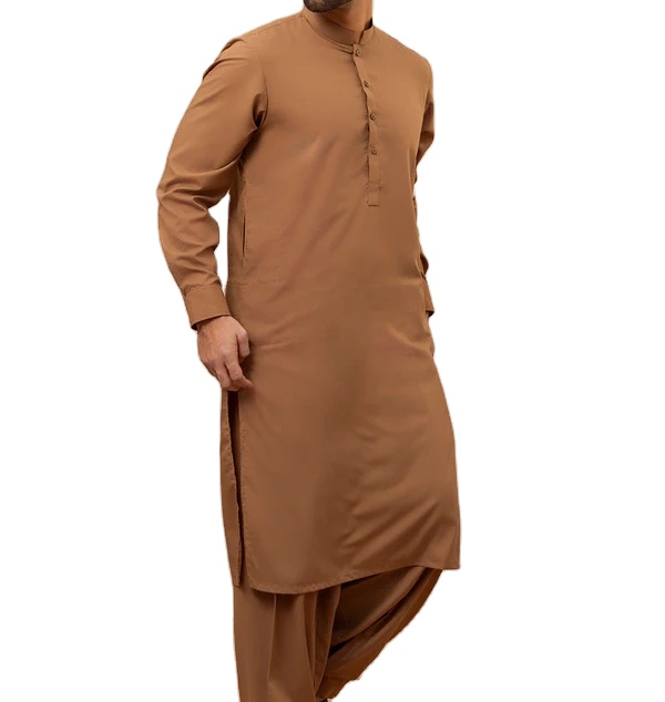 Custom Ethnic Traditional Muslim Clothing Shalwar Kameez Cotton Formal Pakistani Pathani 2pcs Suit Men Party Winter Breathable
