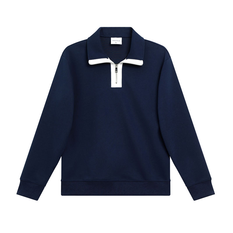 High Quality Custom Crew Neck Quarter Zip Knitwear Sweater for Men