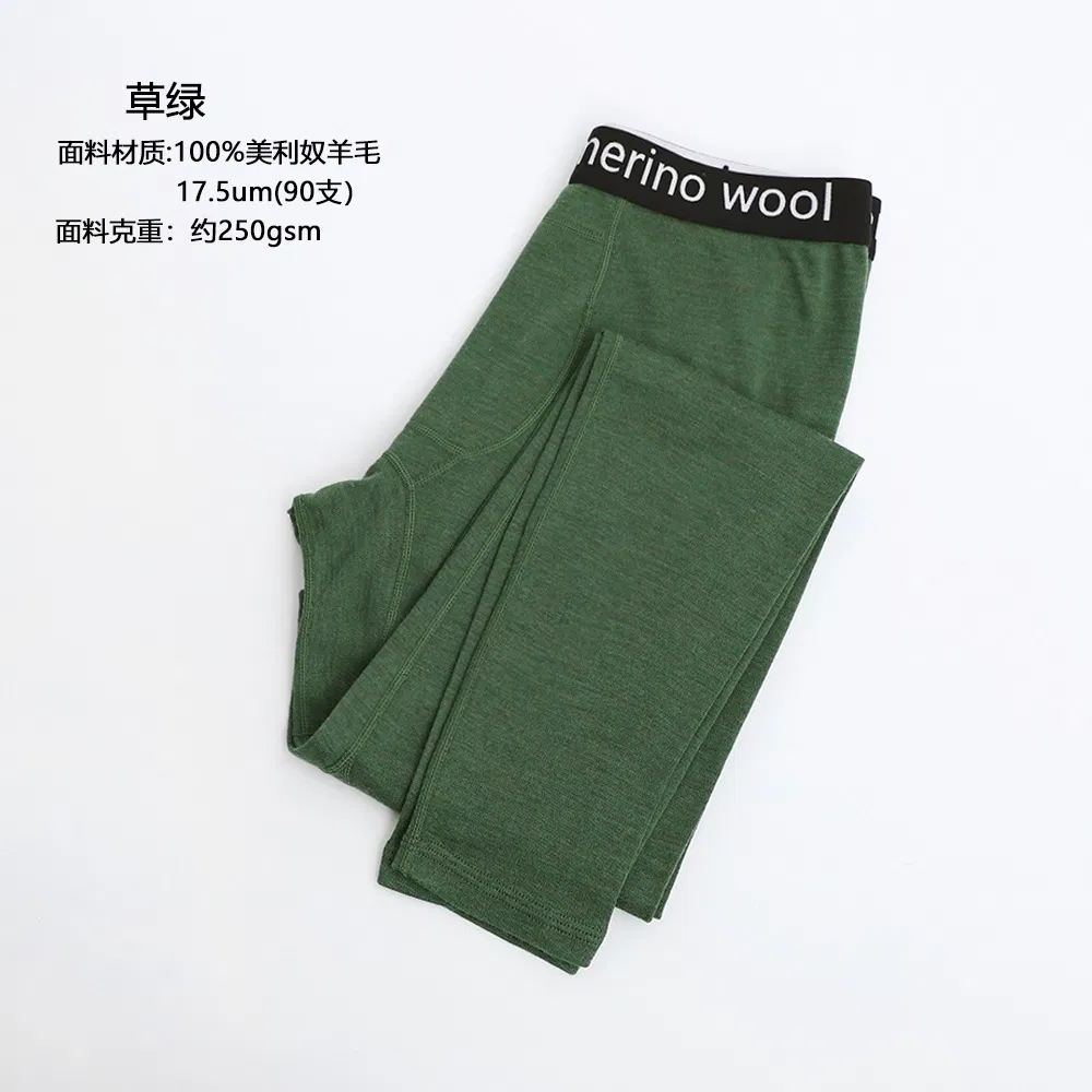 Men's Merino Wool Base Layer Leggings - Quick-Dry Thermal Pants for Autumn/Winter Hiking &amp; Mountaineering