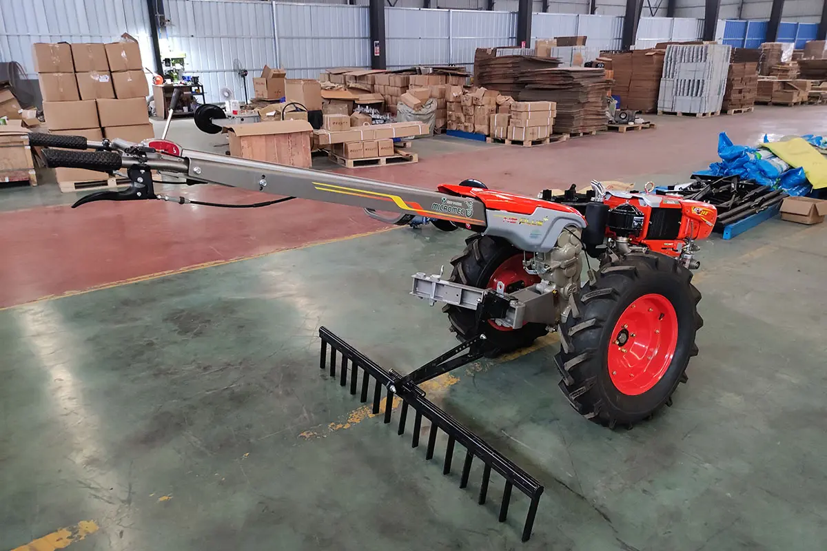OEM ODM 15 HP Air-Cooled Hand-Start Kubota-Style Model 141 Walking Tractor – Extended Handle for Enhanced Safety