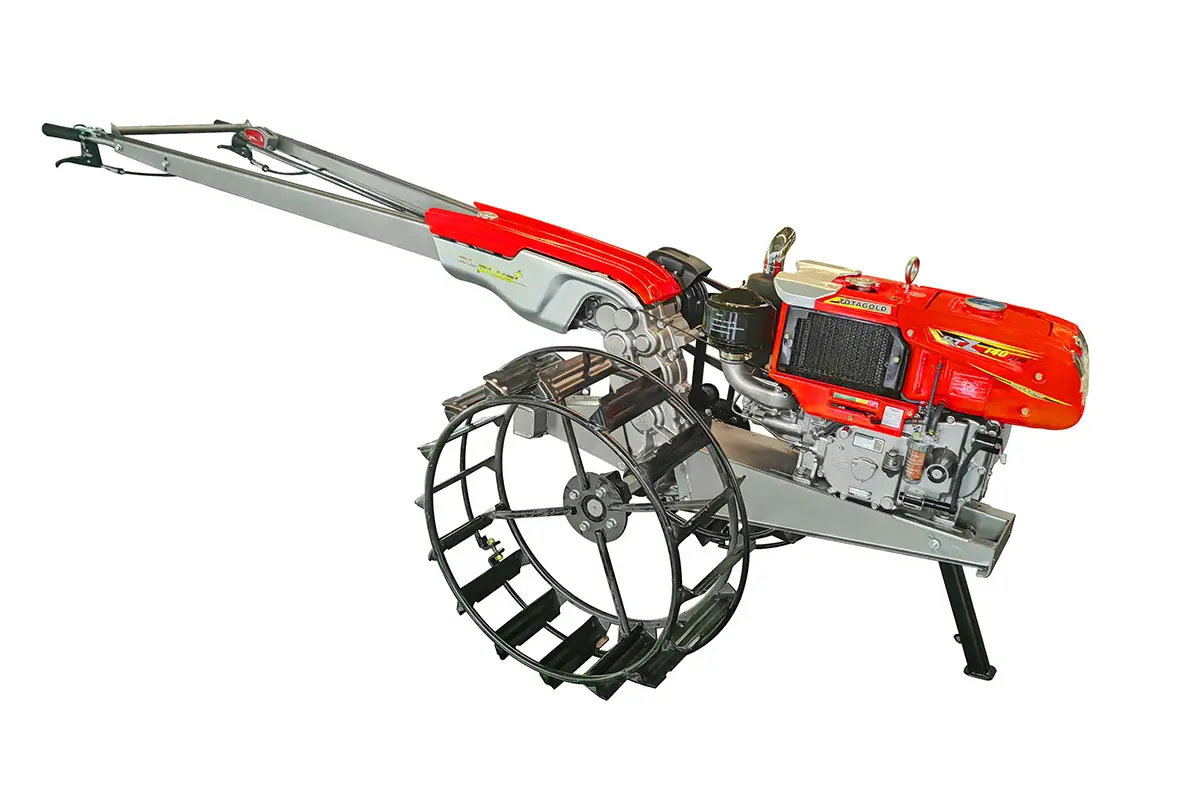OEM ODM 15 HP Air-Cooled Hand-Start Kubota-Style Model 141 Walking Tractor – Extended Handle for Enhanced Safety
