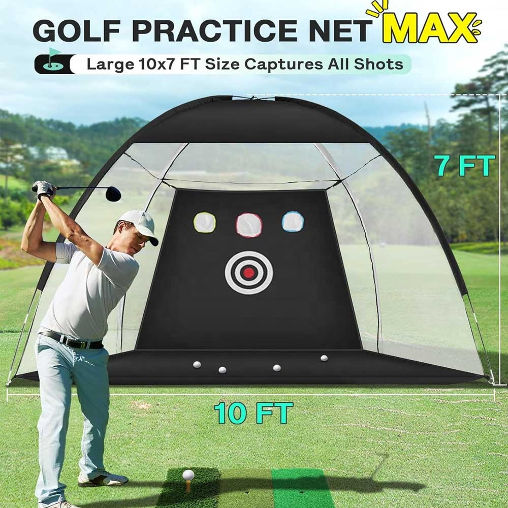 Bestways OEM Customizable Size Multi-function Golf Swing Trainer 10x7' Oxford Cloth Practice Net for Outdoor Use
