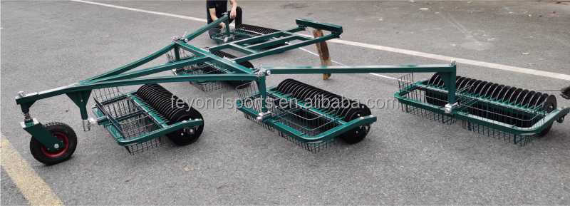 Golf Course Equipment Golf Range Picker 3 Section Golf Ball Pick up Harvester Machine With Basket
