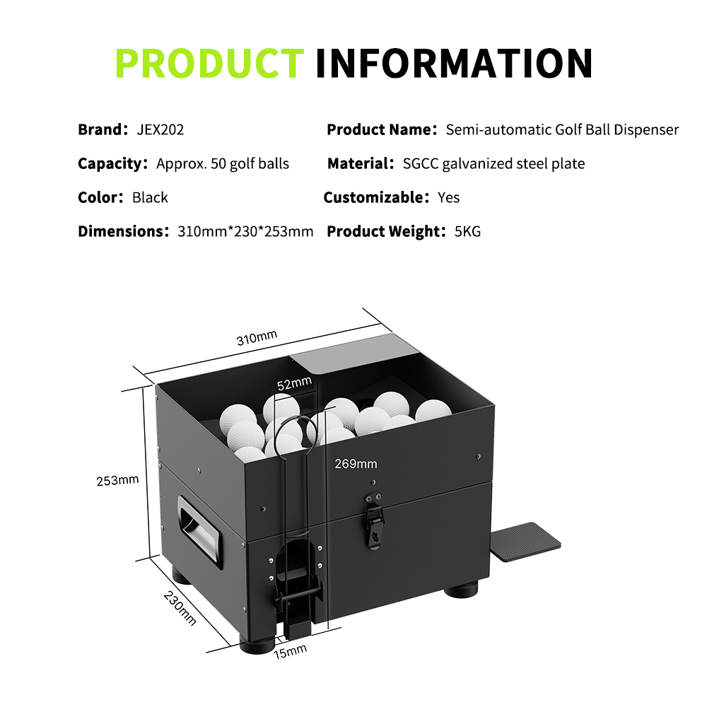 Professional Golf Ball Dispenser Machine Metal Construction OEM Service Driving Range Coaching Equipment Manufacturer
