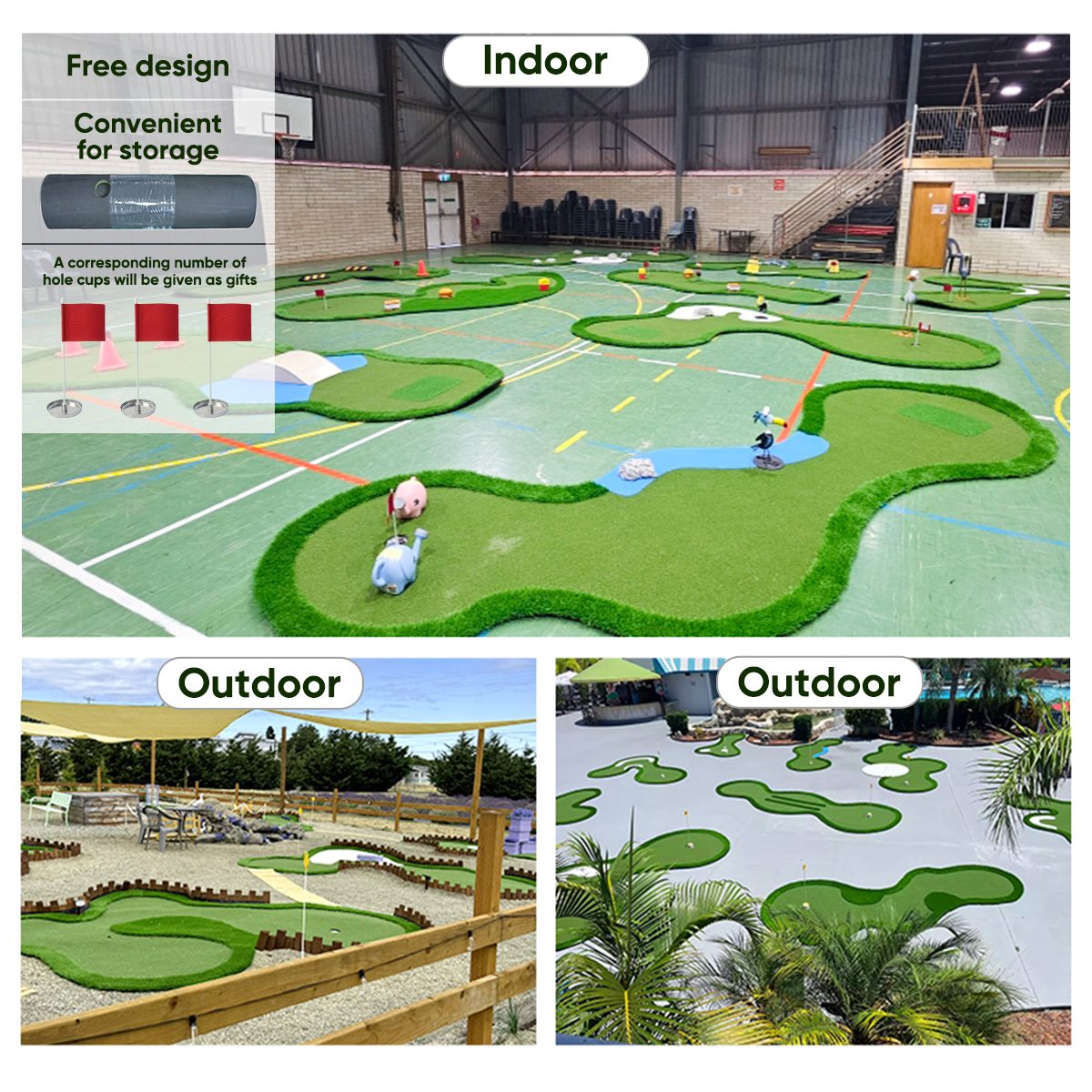 SXL Manufacturer Wholesale Indoor Outdoor Putting Green Portable Golf Green Simulator Golf Equipment Mini Golf Course