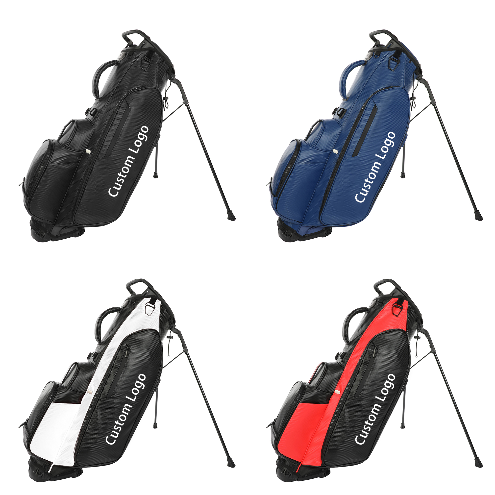 2025 Newest OEM Brand Waterproof Durable Printing Embroidery Men Women PU Leather Logo Custom Factory Wholesale Stand Golf Bag