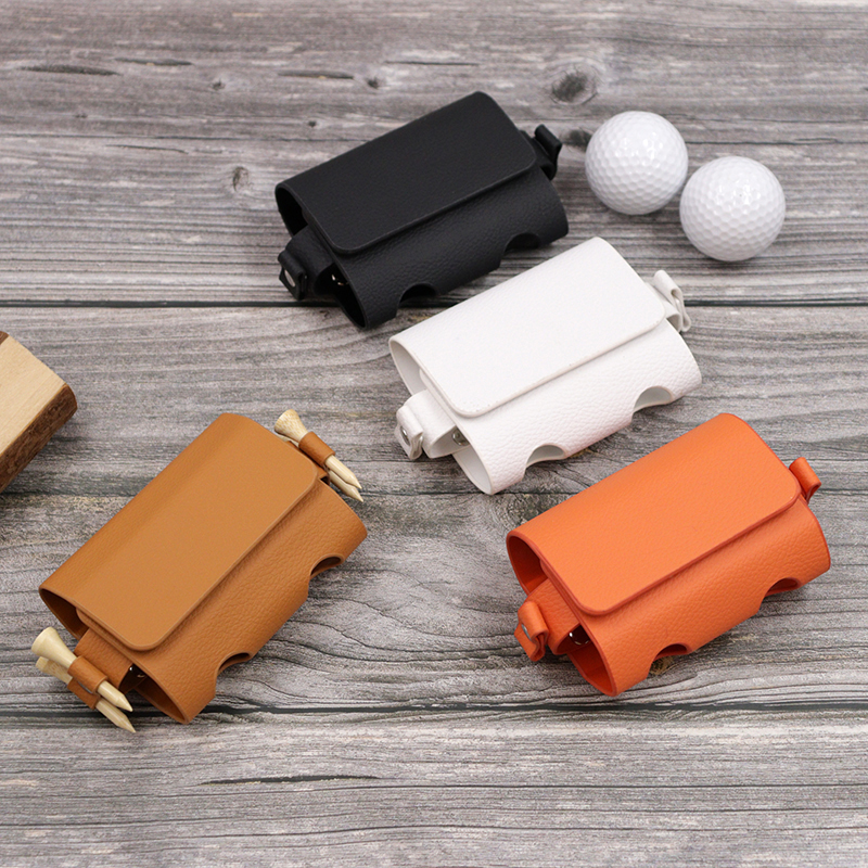 Premium PU Golf Ball Waist Bag Multi-Purpose Golf Carry Storage Case with Tees Holder Portable Golf Accessories for Golf Lovers