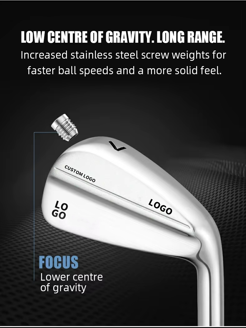 OEM ODM Factory Custom Design Logo PGM Brand Unisex Professional Golf Iron Set Forged CNC Golf Club Heads