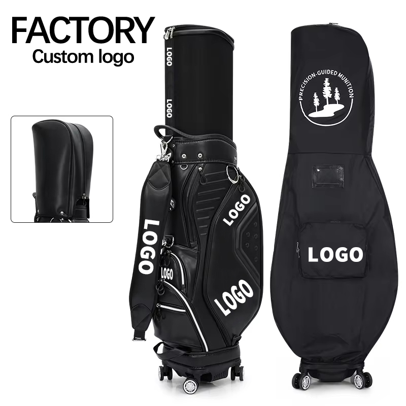 M22QB03 Luxury Leather Golf Travel Bag with Wheels Convenient Luxury Accessory for Golfers
