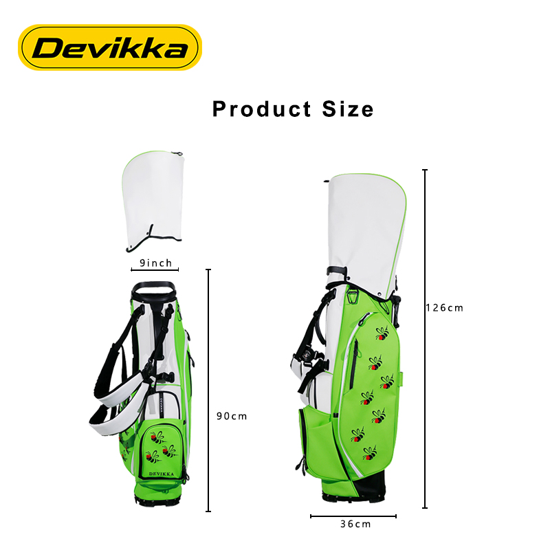 Devikka manufacturer 9" custom Logo Golf Stand Bag PU leather golf bags for Young People