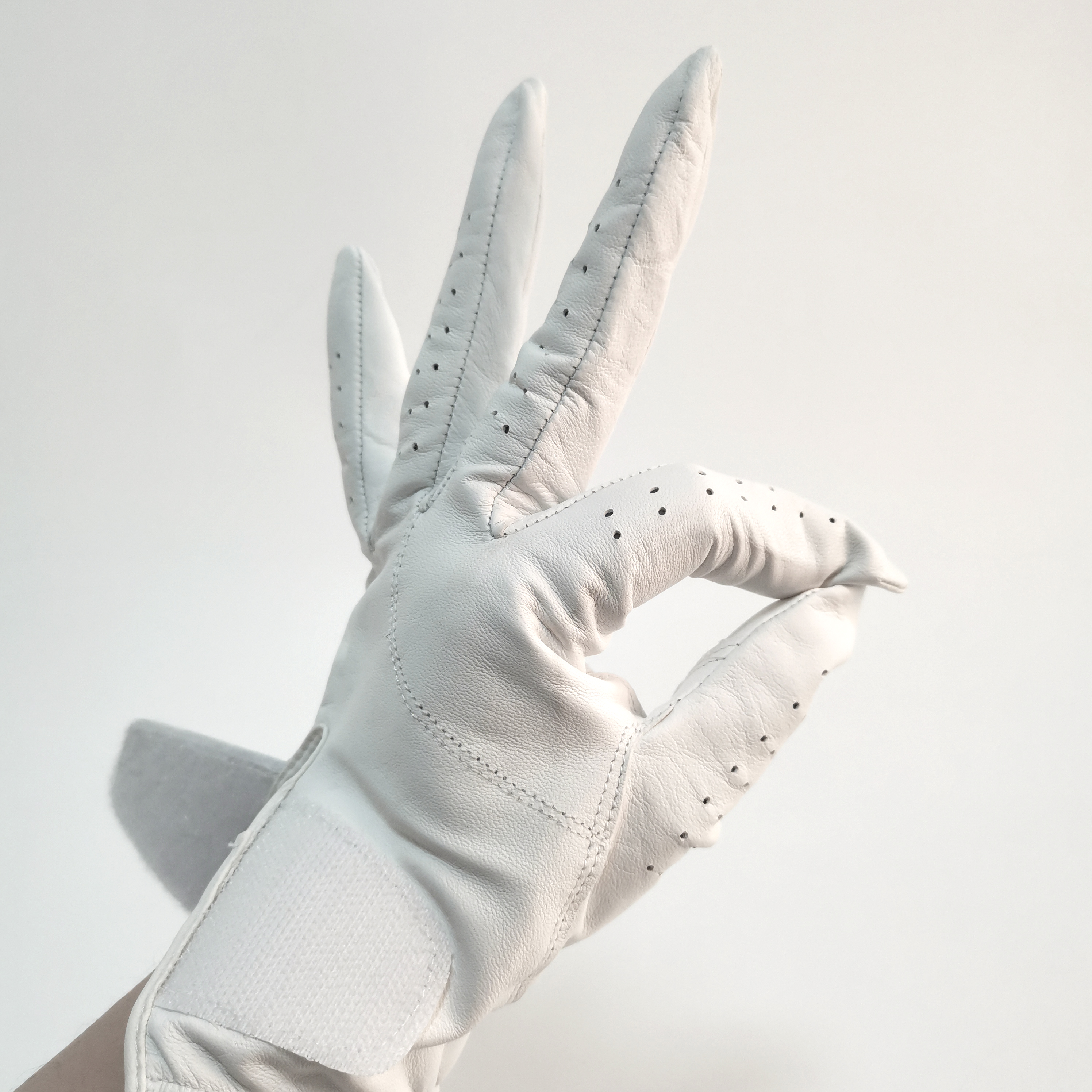 Custom Full Sheepskin Gloves Cabretta Leather Print Golf Glove with Own Logo for Hands
