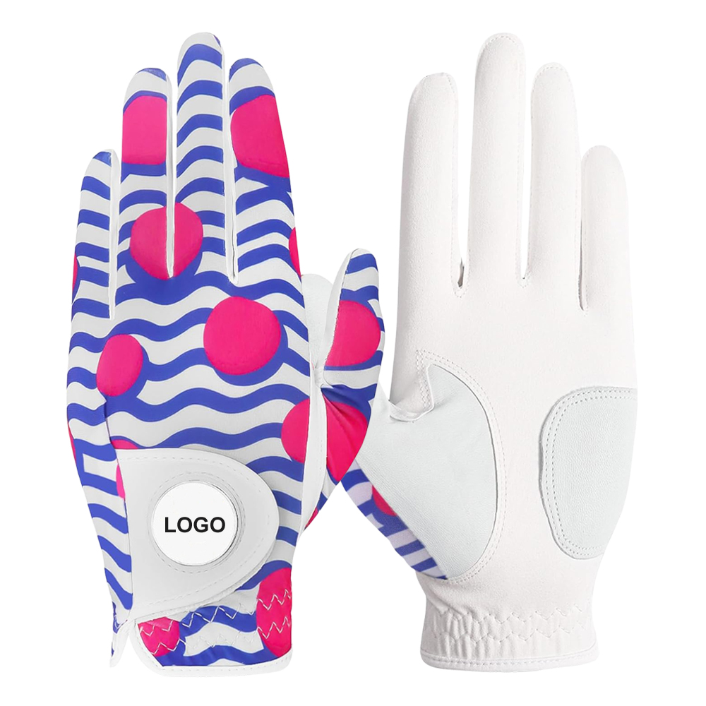 Premium Soft Breathable Logo Printing Cabretta Leather Golf Glove Factory Direct Competitive Pricing Golf Gloves Custom