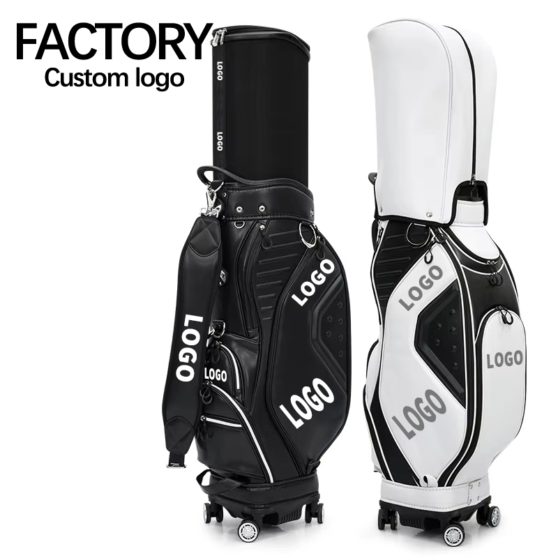 M22QB03 Luxury Leather Golf Travel Bag with Wheels Convenient Luxury Accessory for Golfers