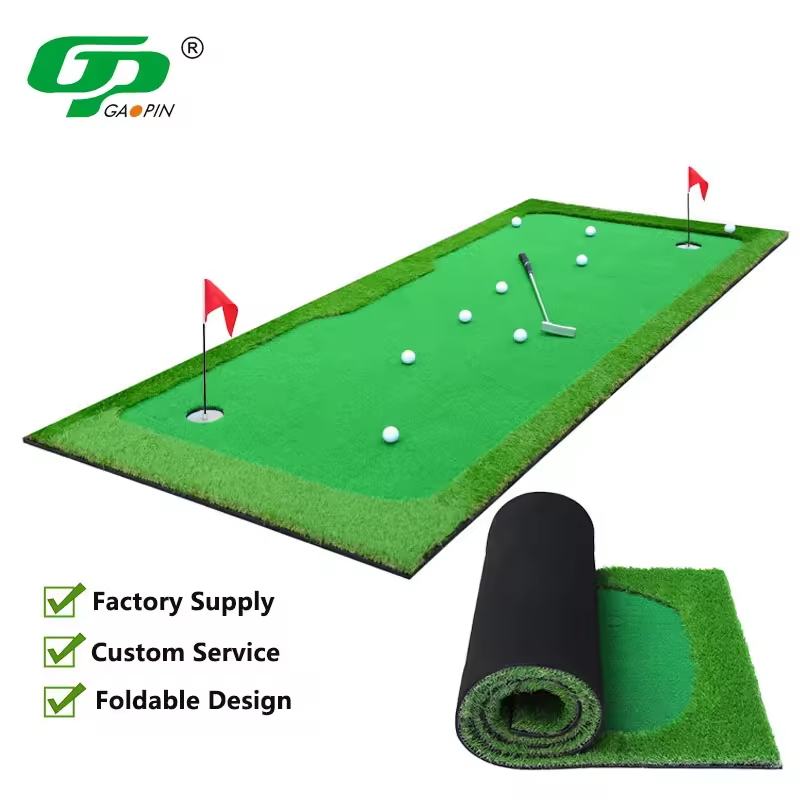 GP OEM Custom 18 Holes Artificial Grass Golf Putting Mat Mini Golf Course Practice Equipment Training Aids Putting Green