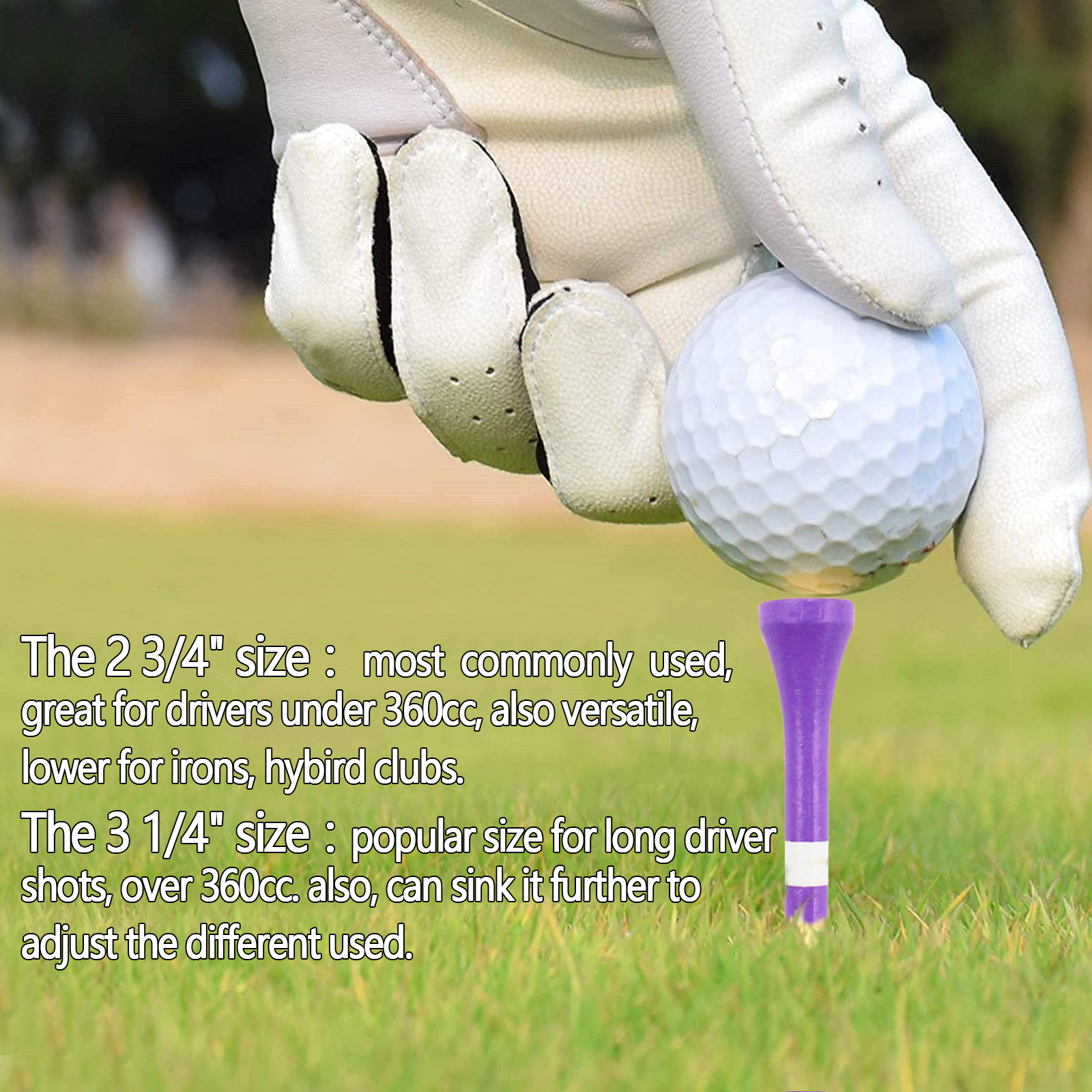Manufacturer Custom Design Golf Accessories Golf Tees Bamboo Wooden Unbreakable Golf Tee With Stripes