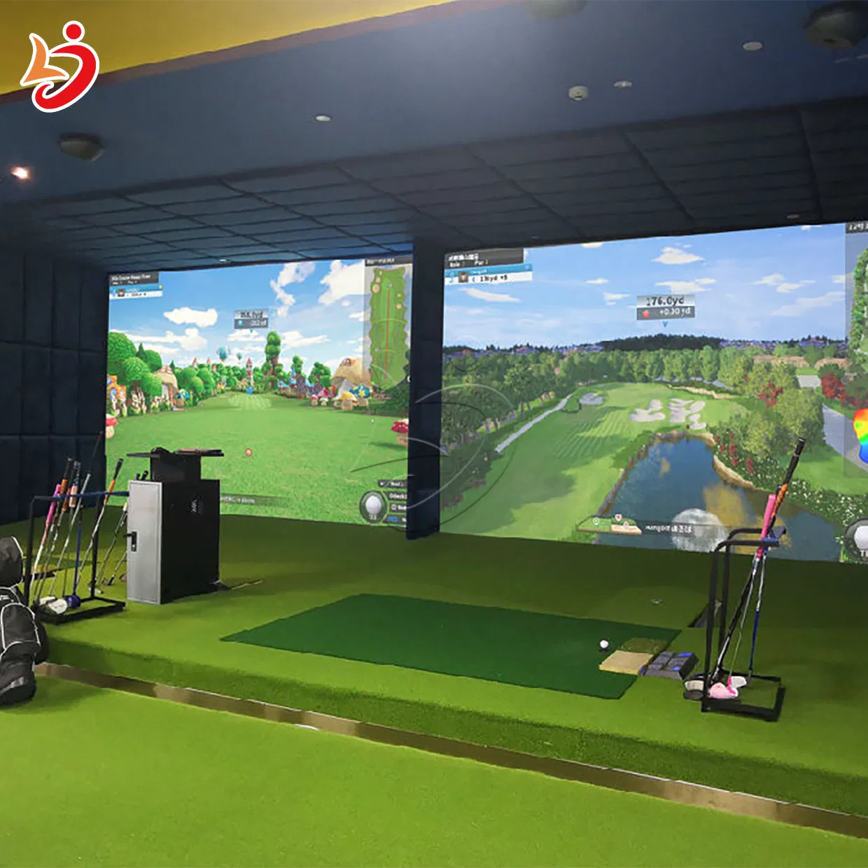 Hot-Selling Indoor Interactive Sports Golf Simulator Smart Projection Game Entertainment Center Machine