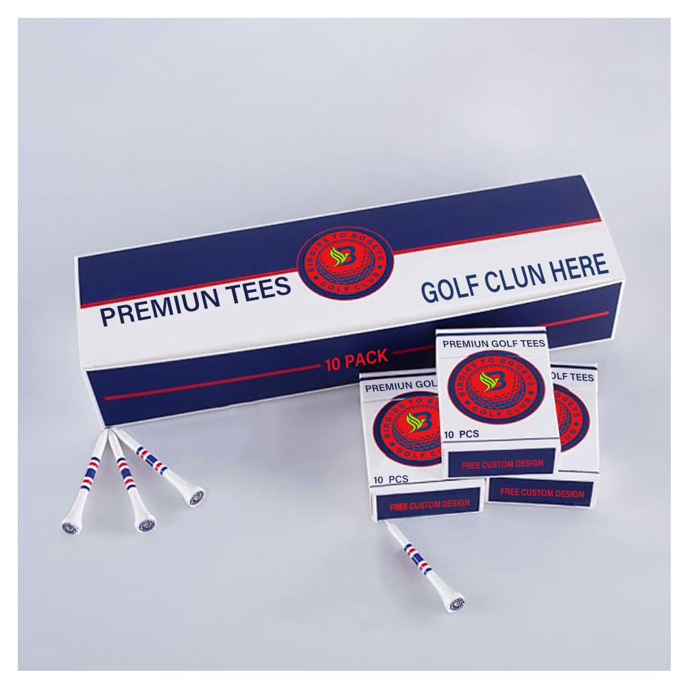 Wholesale Direct Sales Golf Tees Box With Different Design Colorful Custom Logo 54MM 70MM 83MM Bamboo Wooden Golf Tees