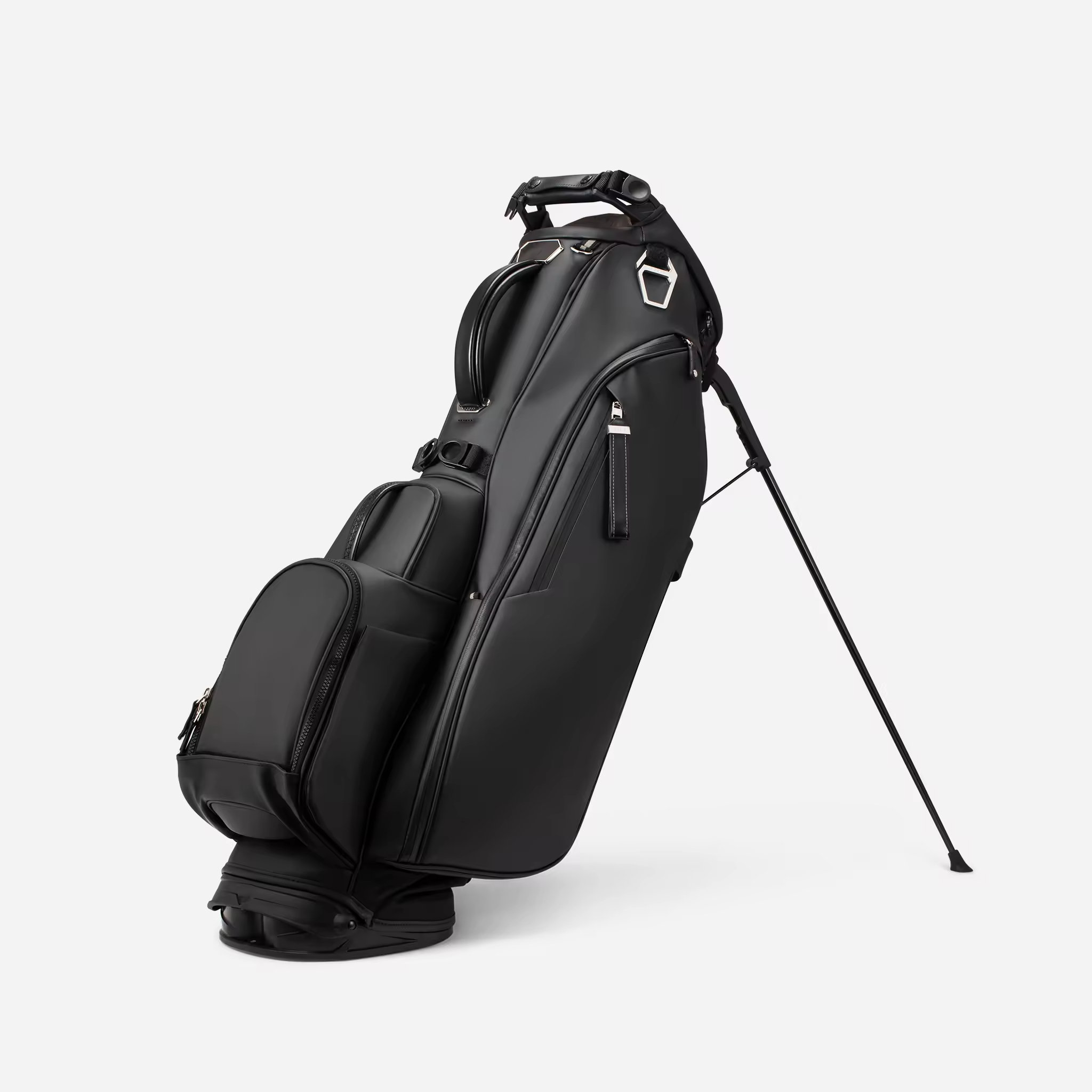 Major Brand Manufacture OEM Custom Logo Black PU Leather Best Lightweight Golf Bag With 14 Way