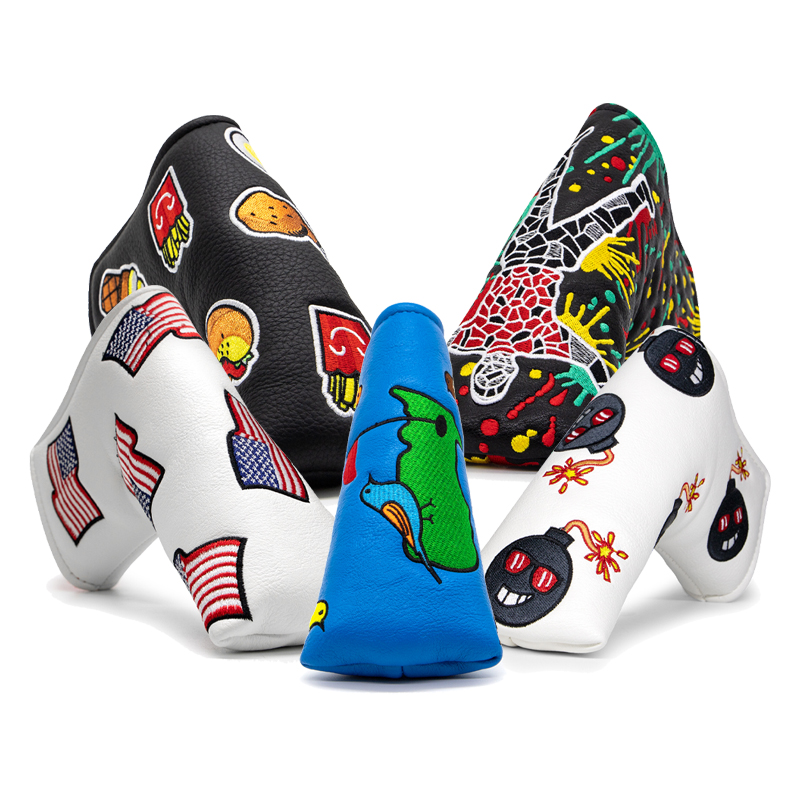 High Quality Golf Accessories Manufacturer PU Leather Blade Putter Headcover Golf Club Head Covers for Putter With Magnetic