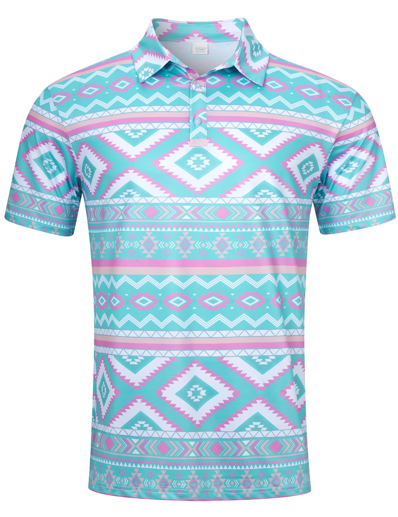 Custom logo Digital Graphic Floral Printing Sustainable Men Apparel Clothing Manufacturer Golf Wear Make Custom Polo Shirt