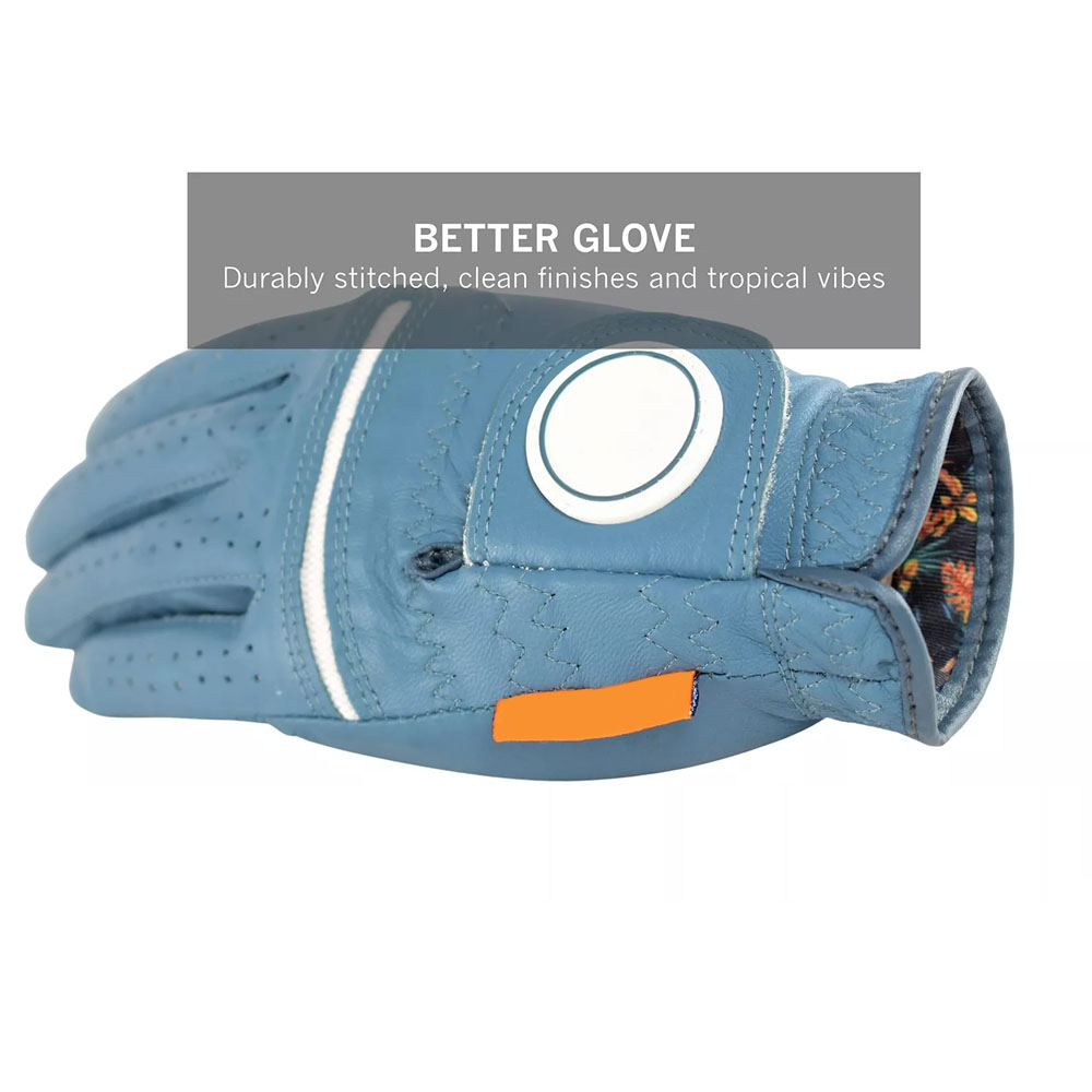 Manufacturer Custom Leather Sheepskin Left Hand Golf Gloves With Magnetic Metal Ball Marker Golf Gloves