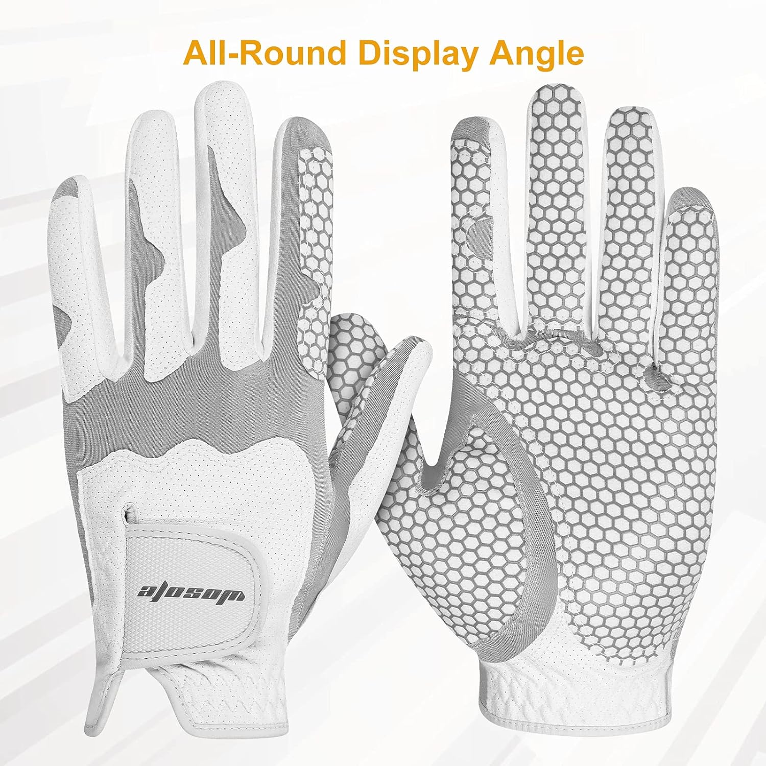 Breathable Non-slip Comfortable Wear-resistant Golf Accessories White Premium Nano Material Factory Custom Men Golf Gloves