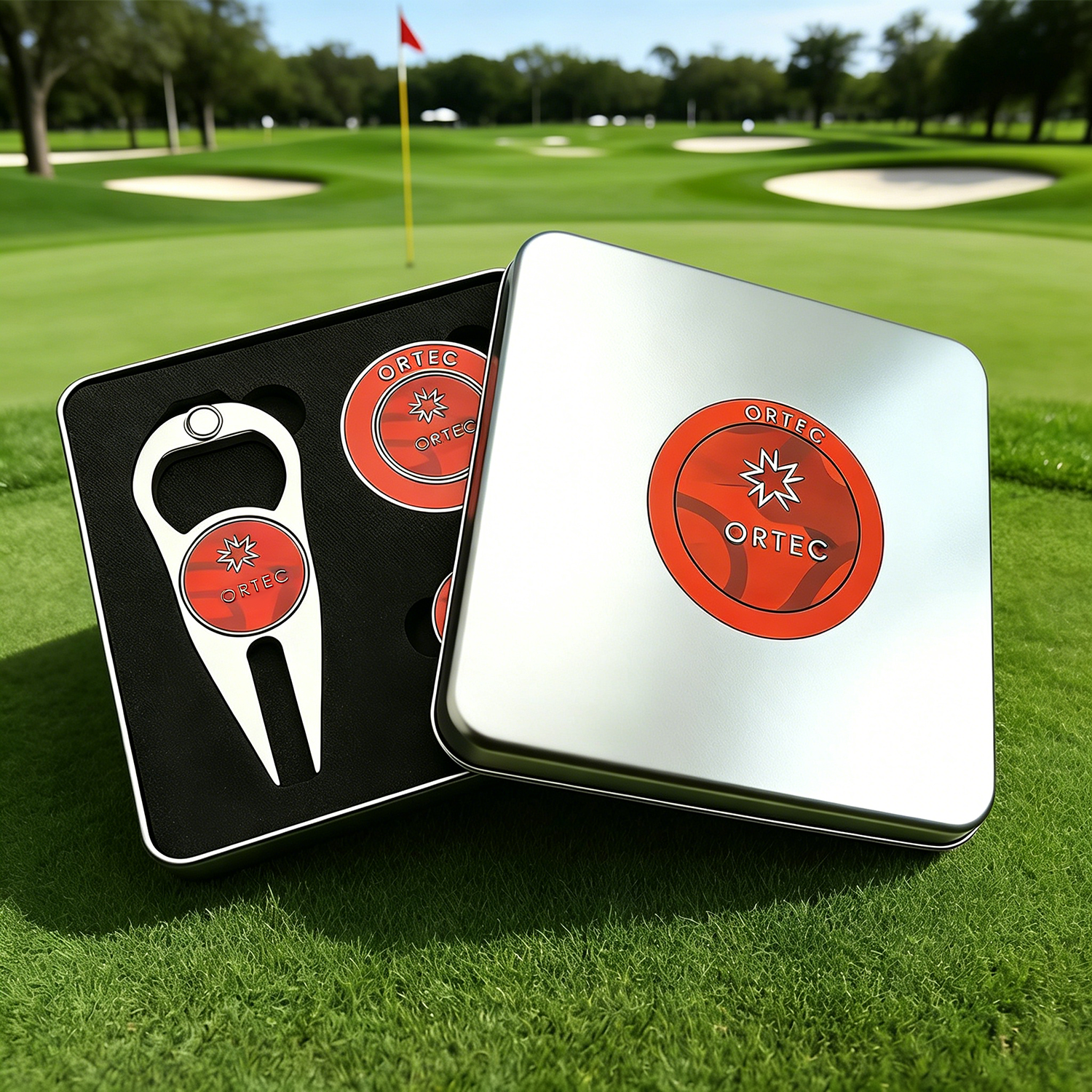 Tournament Souvenir Golf Gift Set Custom Magnetic Ball Marker High Quality Golf Pitchfork Best Price Poker Chip Set