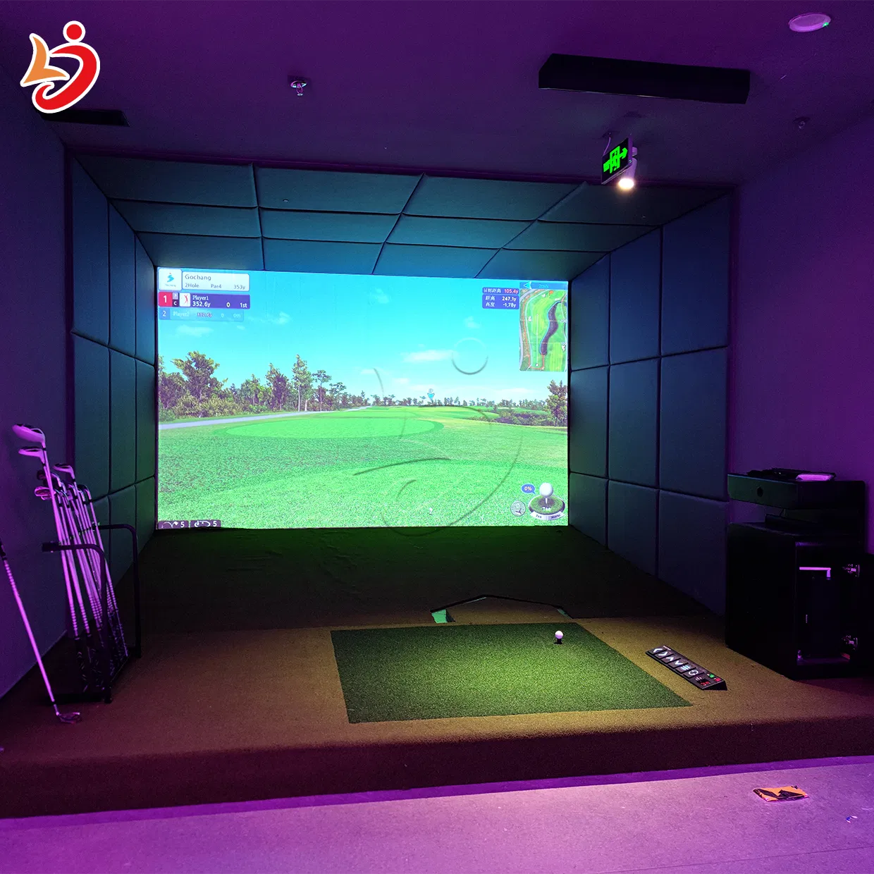 Indoor Interactive Projection Golf Simulator Game Machine