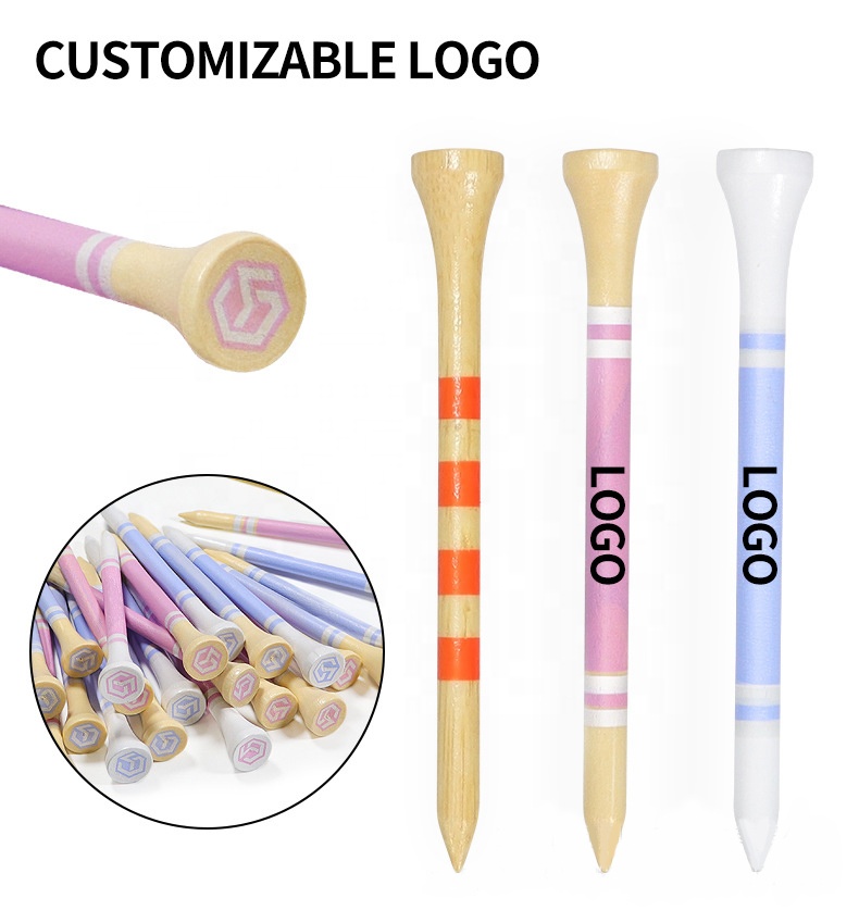 High Quality Wholesale Golf Accessories Bamboo Custom Golf Tee Durable Tees Golf Customized Logo Manufacture