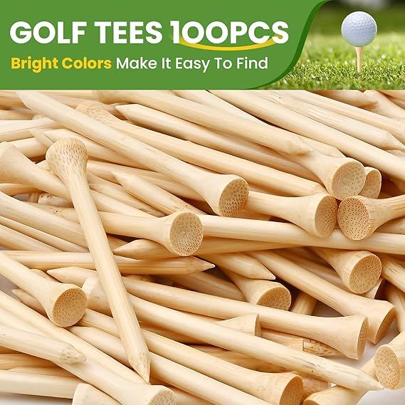 Multicolor Wood Bamboo Golf Tee Accessories Set Original Wood Color Factory Supplied Golf Tees