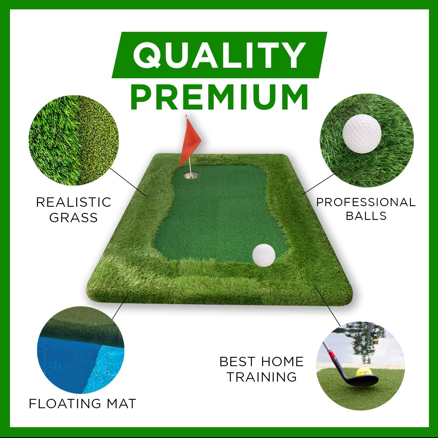 New Design Customized Mini Green Golf Course Practice Equipment Training Aid Putting Mat Office Golf Putting Set