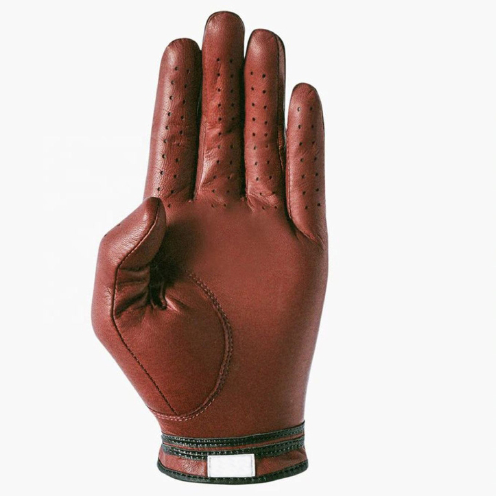 Custom Colors Custom logo Soft Breathable OEM Services High Quality Leather Golf Glove Cabretta Leather Golf Gloves