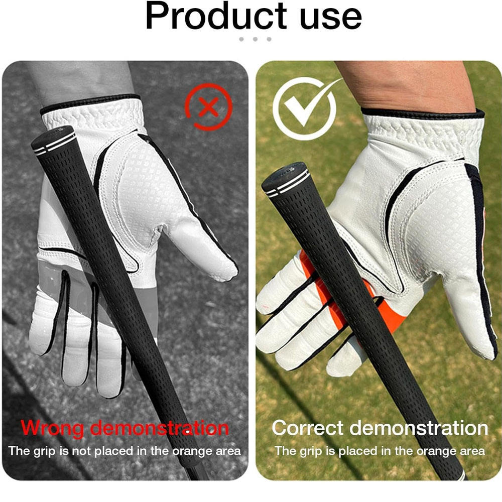 Durable Cabretta Leather Custom Printing Soft Sheepskin Golf Gloves with Breathable Palm Protection