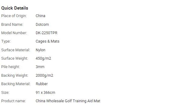 Golf Training Aid Mat Overview