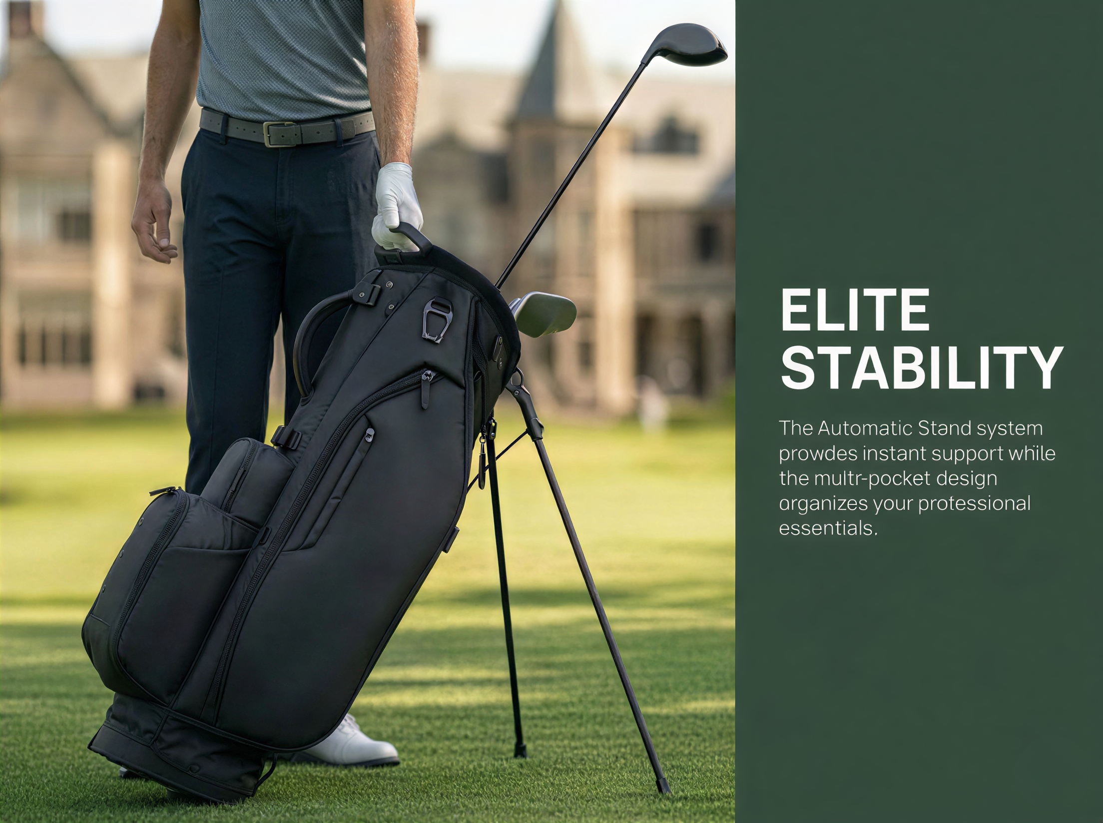 Custom Vintage Waterproof PU Leather Golf Stand Bag Lightweight Durable 4-Color Golf Bags